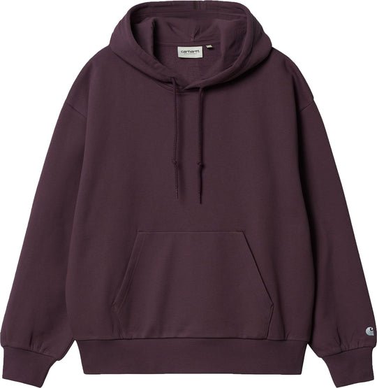  Carhartt Wip Felpa W Hooded Casey Sweatshirt Dark Plum Silver Donna Viola