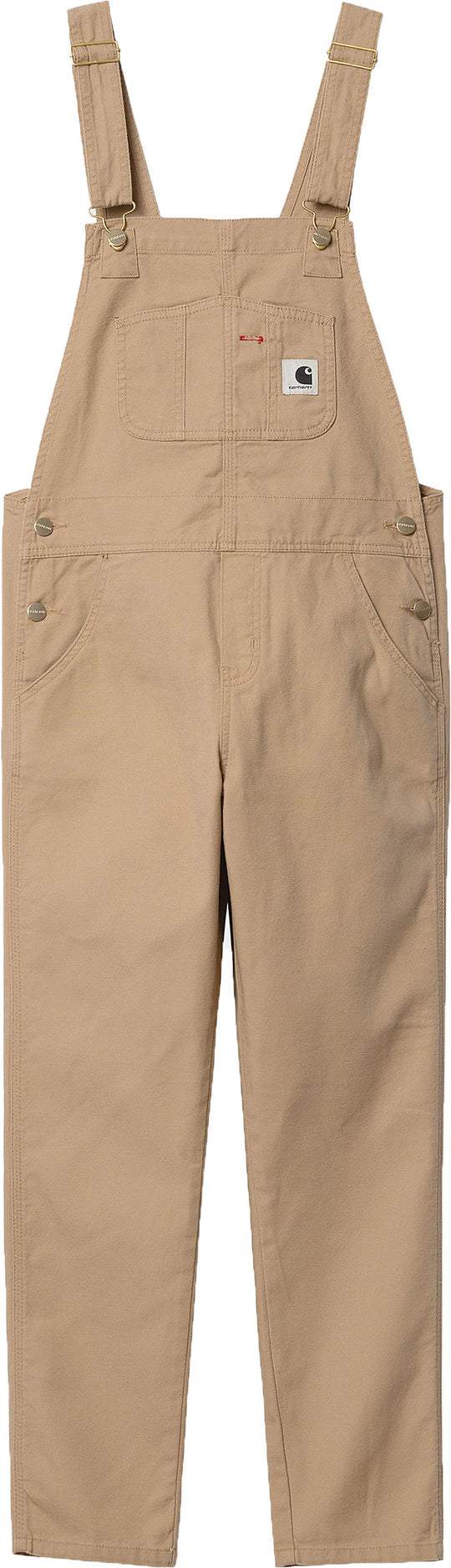  Carhartt Wip Salopette W Bib Overall Dusty H Brown Rinsed Donna Beige