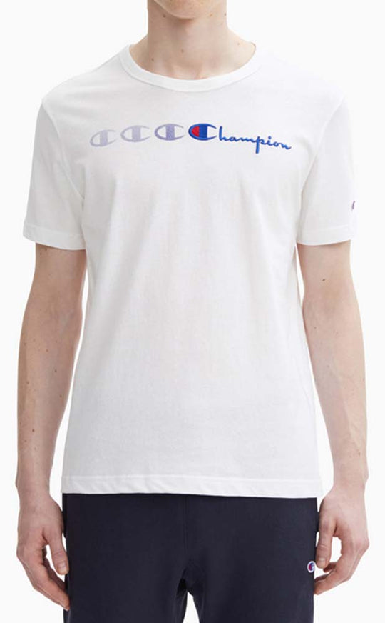  Champion T-shirt Reverse Weave Tee 212976 White Uomo Bianco
