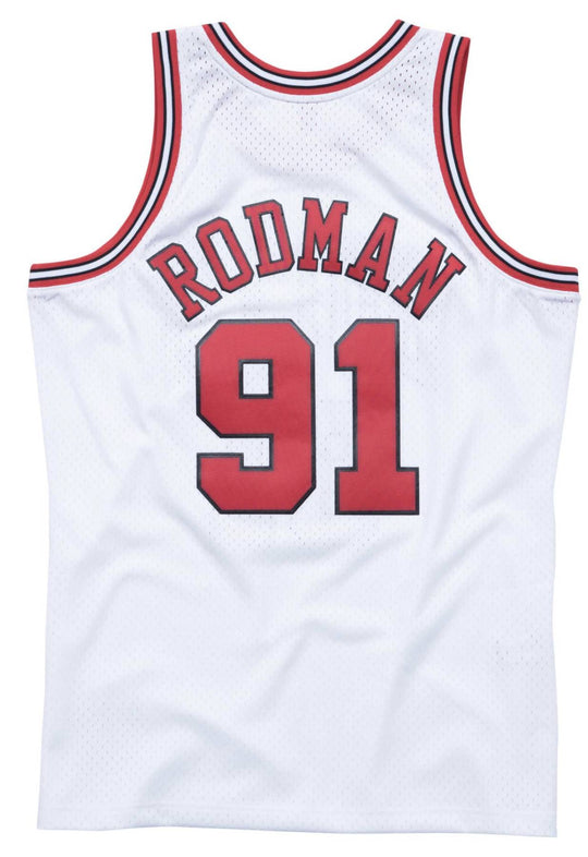  Mitchell & Ness Canotta Nba Swingman Jersey Chicago Bulls 97/98 Dennis Rodman White Mitchell E Ness Uomo Bianco