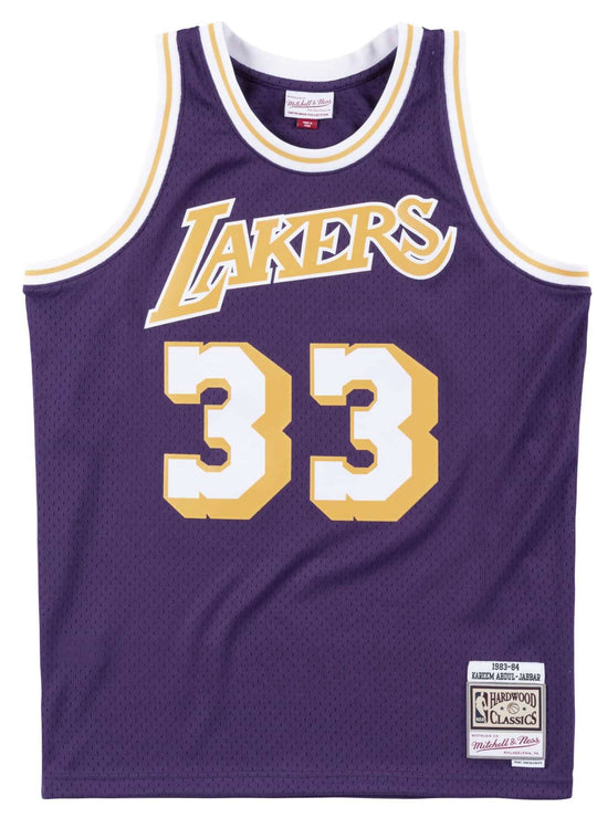  Mitchell & Ness Canotta Kareem Abdul Jabbar Swingman Jersey Los Angeles Lakers 83 Mitchell E Ness Uomo Viola