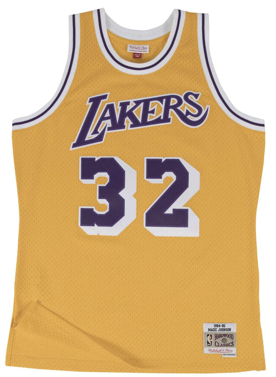  Mitchell & Ness Canotta Magic Johnson Swingman Jersey Los Angeles Lakers 84 Mitchell E Ness Uomo Giallo