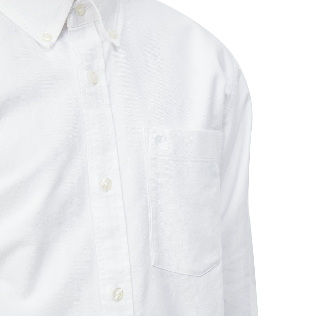  Carhartt Wip Camicia Ls C-logo Shirt White Bianco Uomo - 3