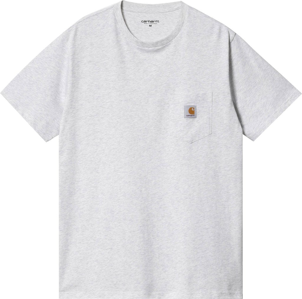  Carhartt Wip T-shirt S/s Pocket Tee Ash Heather Grigio Uomo - 1