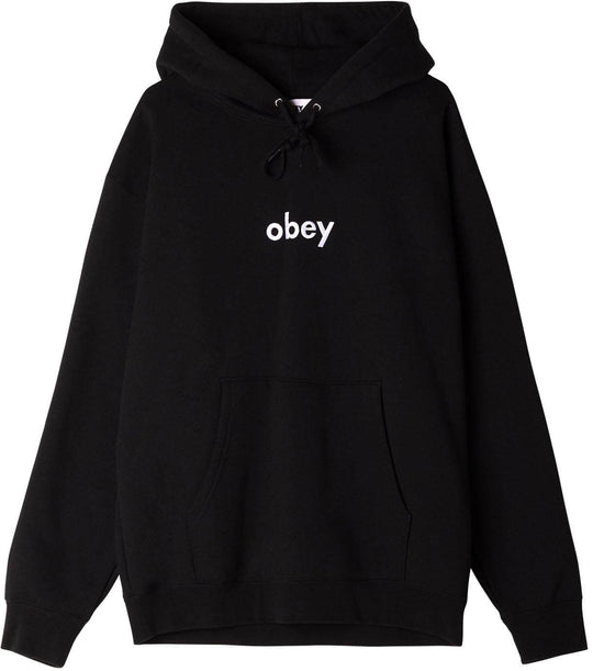  Obey Felpa Lowercase Hood Specialty Black Uomo Nero