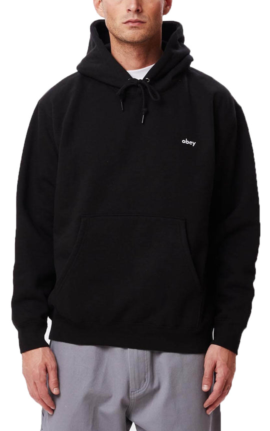  Obey Felpa Tab Hood Specialty Fleece Blak Uomo Nero