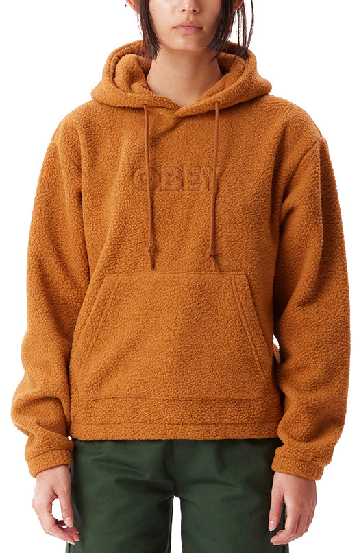  Obey Felpa Asher Hood Specialty Fleece Brown Sugar Donna Arancione