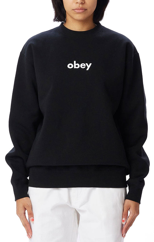  Obey Felpa Lowercase Crew Specialty Black Special_unisex Nero