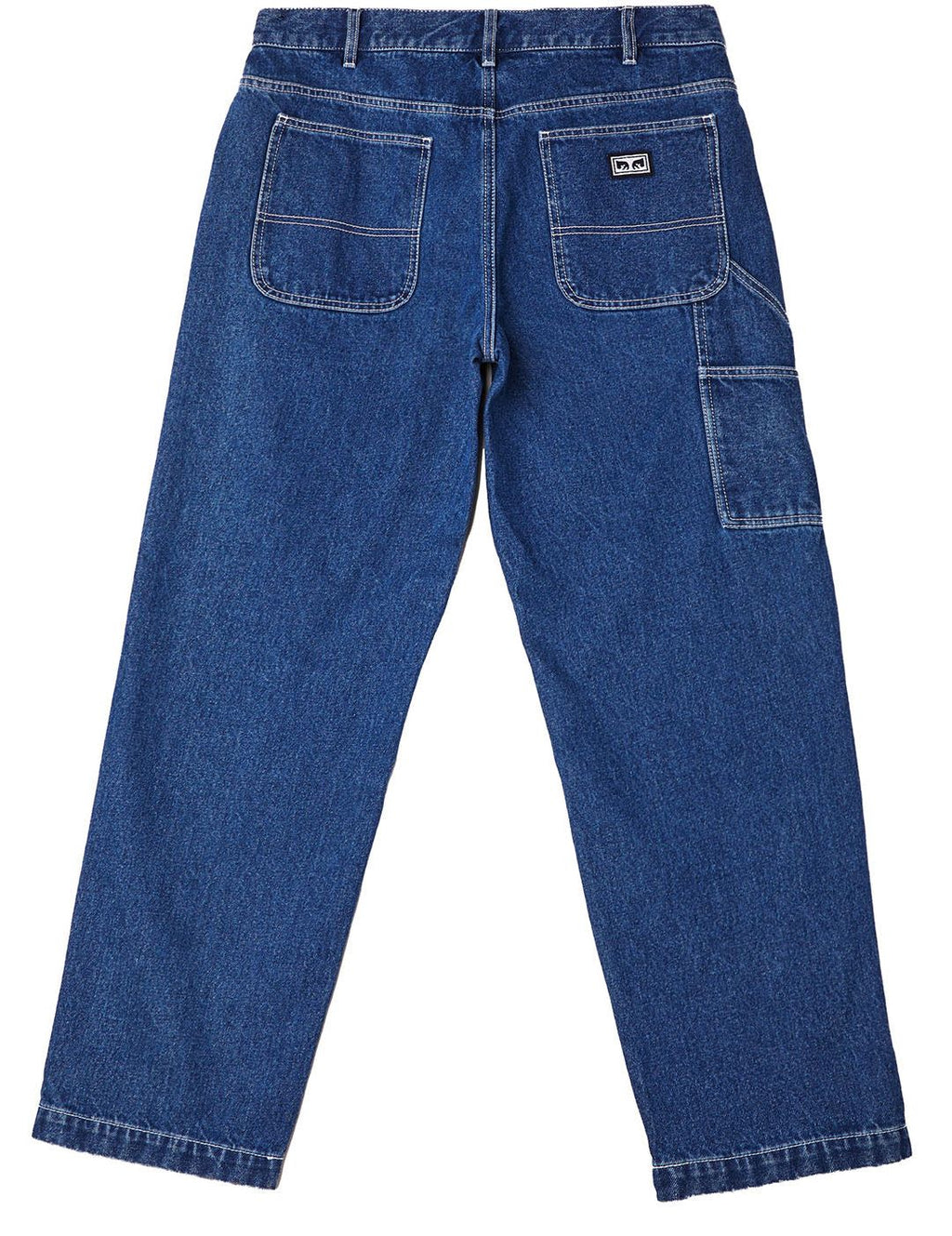  Obey Jeans Hardwork Carpenter Denim Pant Stonewash Indigo Blue Uomo - 1