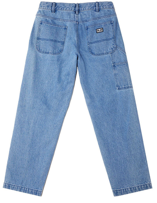  Obey Jeans Hardwork Carpenter Denim Pant Light Indigo Uomo Blue
