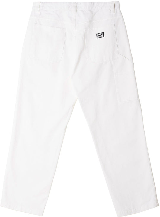  Obey Pantaloni Hardwork Carpenter Pant White Uomo Bianco