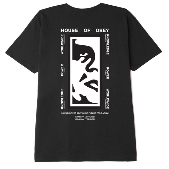  Obey T-shirt Power & Equality Classic Tee Black Uomo Nero