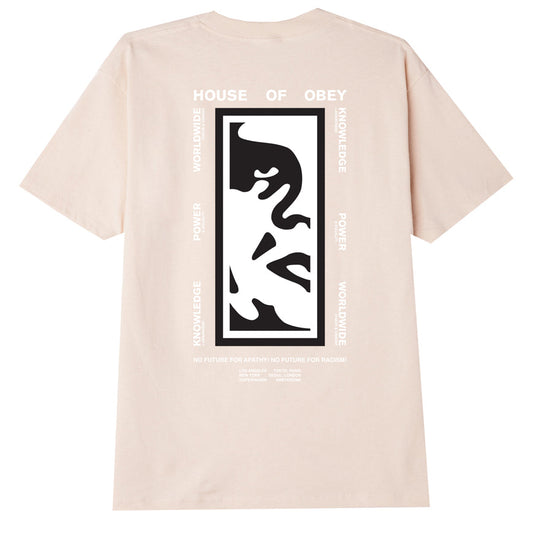  Obey T-shirt Obey Power & Equality Classic Tee Cream Uomo Beige