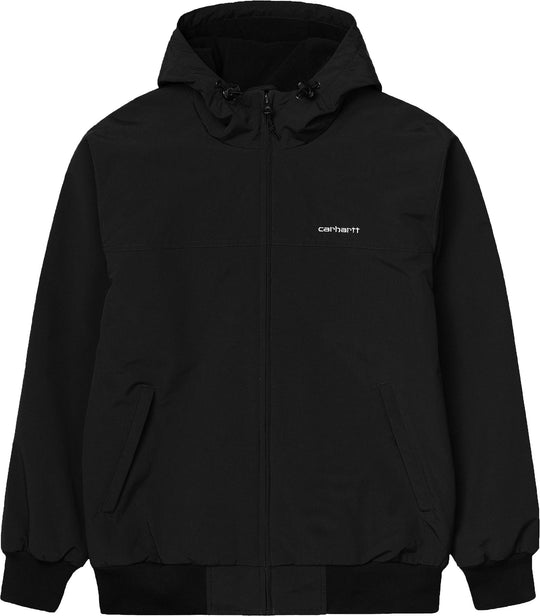  Carhartt Wip Giacca Hooded Sail Jacket Black White Uomo Nero