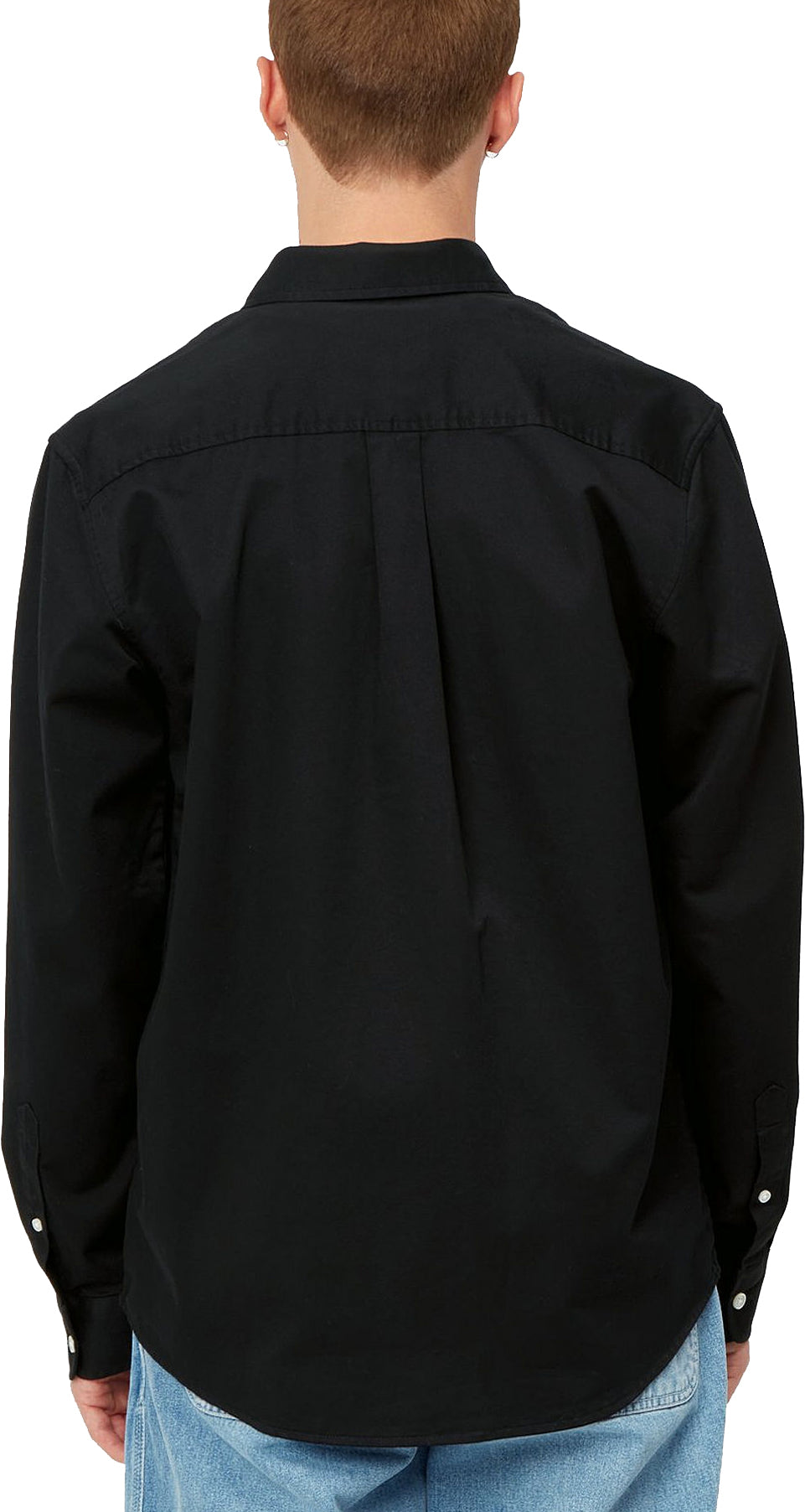  Carhartt Wip Camicia L/s Madison Shirt Black White Nero Uomo - 3