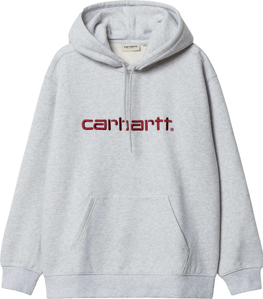  Carhartt Wip Felpa W Hooded Carhartt Sweatshirt Ash Heather Rocket Donna Grigio