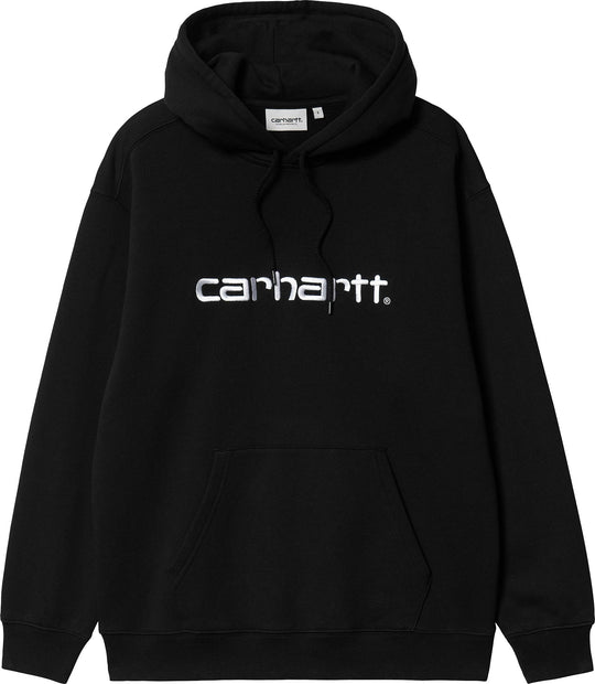  Carhartt Wip Felpa W Hooded Carhartt Sweatshirt Black White Donna Nero