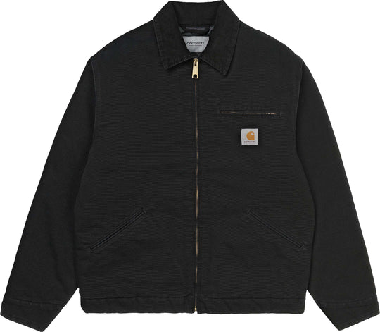  Carhartt Wip Giacca Og Detroit Jacket Black Black Aged Canvas Uomo Nero