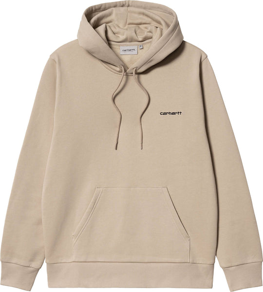  Carhartt Wip Felpa Hooded Script Embroidery Wall Black Uomo Beige