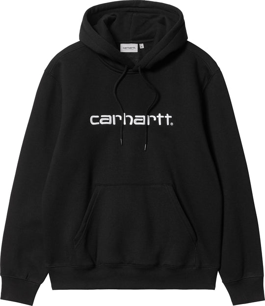  Carhartt Wip Felpa Hooded Sweat Black White Uomo Nero