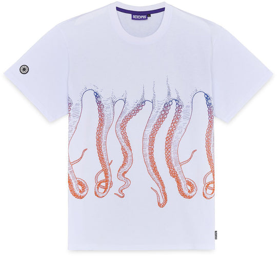  Octopus T-shirt Gradient Tee White Uomo Bianco