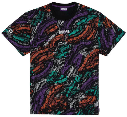  Octopus T-shirt Deco Tee Multicolor Uomo Nero
