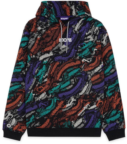  Octopus Felpa Deco Hoodie Multicolor Uomo Nero