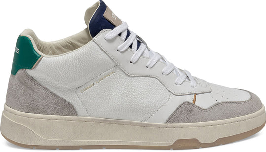  Crime London Scarpe Timeless Mid Top White Green Uomo Bianco