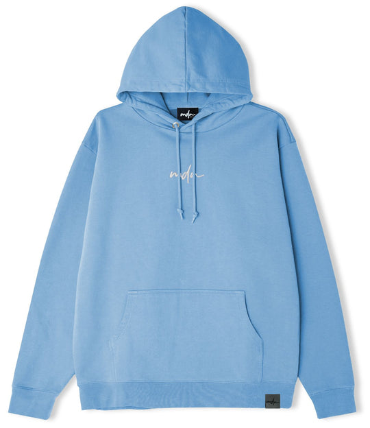  Mdn Felpa Hoodie Basic Logo University Blue Uomo Celeste