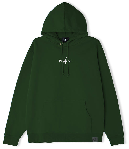  Mdn Felpa Hoodie Basic Logo Pine Green Uomo Verde