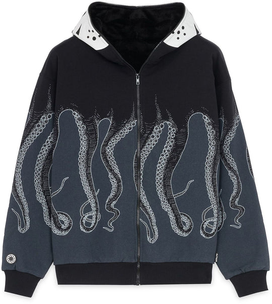  Octopus Felpa Jason Full Zip Hoodie Black Uomo Nero