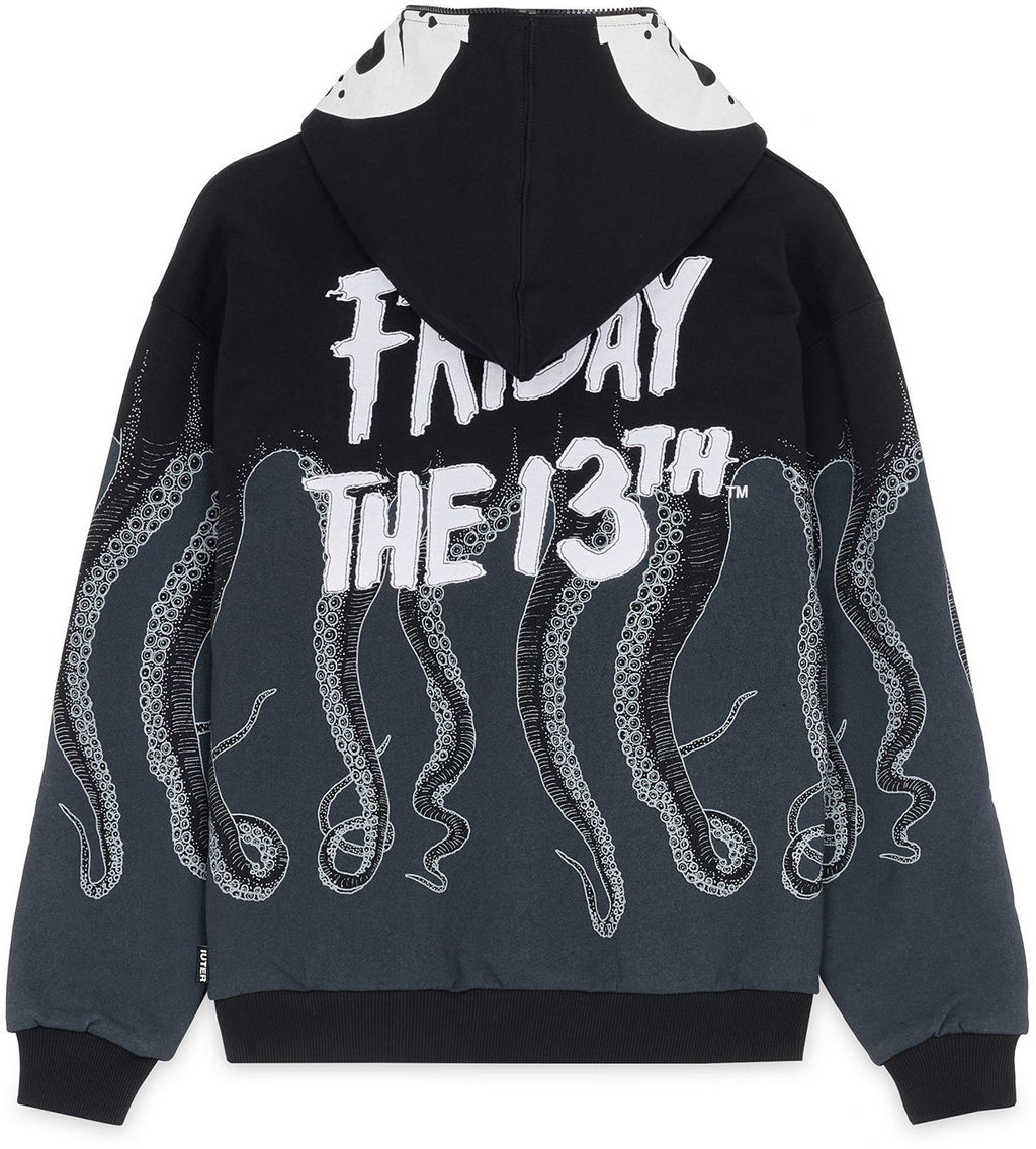 Octopus Felpa Jason Full Zip Hoodie Black Nero Uomo » ModeOn