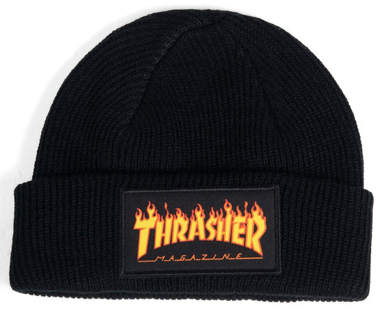  Thrasher Cuffia Flame Beanie Black Special_unisex Nero