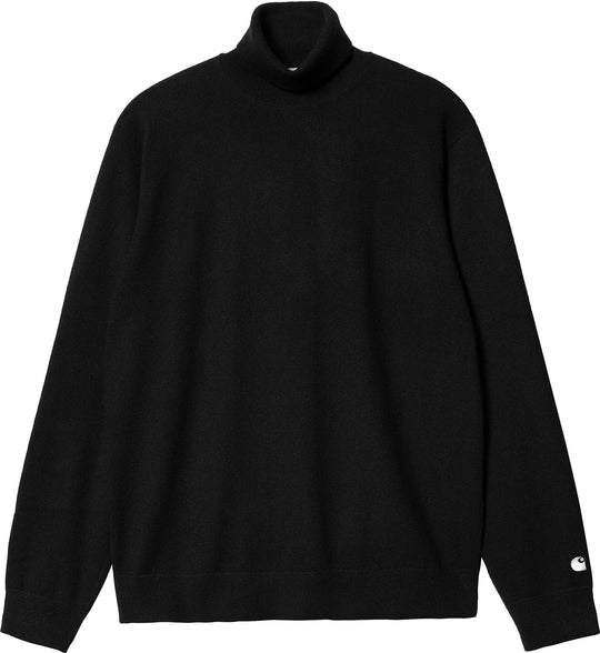  Carhartt Wip Maglione Madison Turtleneck Sweater Black Wax Uomo Nero