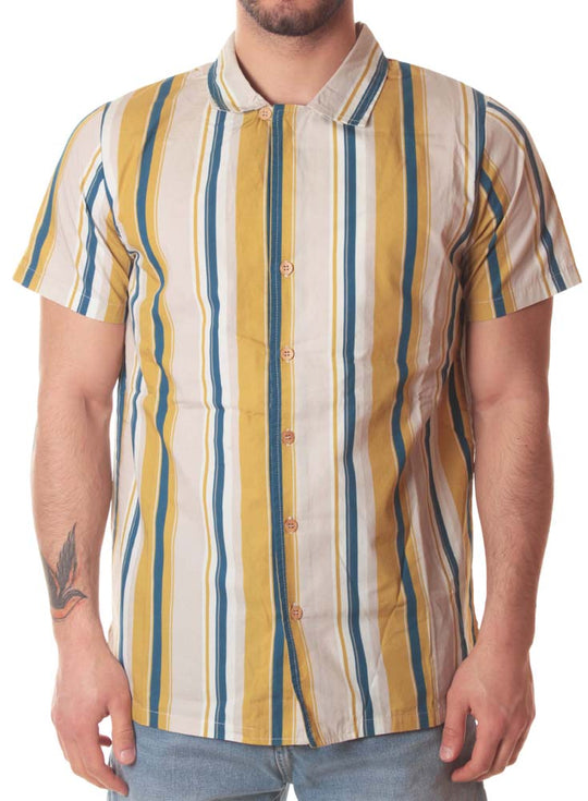  Bottega Chilometri Zero Madson Camicia Hawaii Tirreno Righe Uomo Fantasia