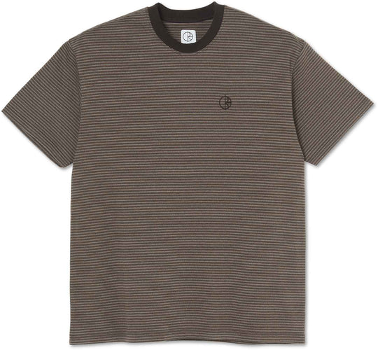  Polar Skate Co. T-shirt Dizzy Stripe Tee Chocolate Uomo Marrone