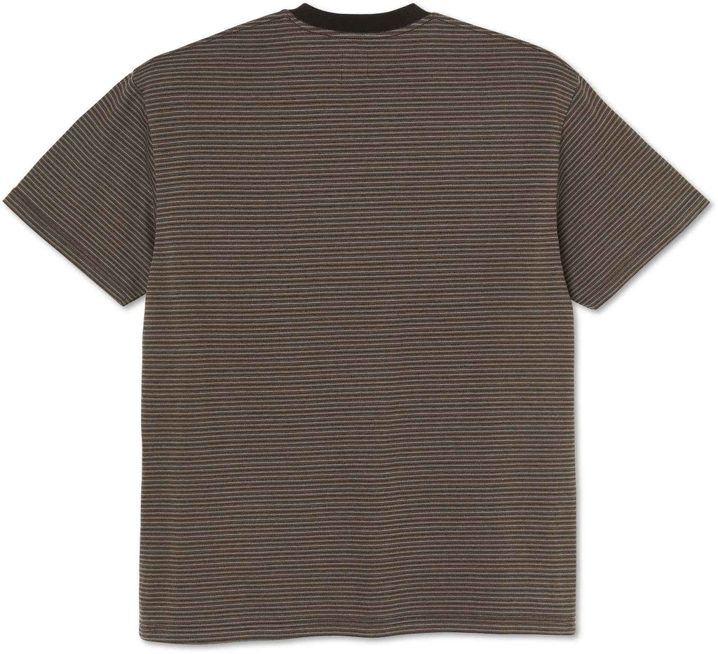 Polar Skate Co. T-shirt Dizzy Stripe Tee Chocolate Marrone Uomo - 2