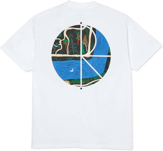  Polar Skate Co. T-shirt Slottsparken Fill Logo Tee White Uomo Bianco
