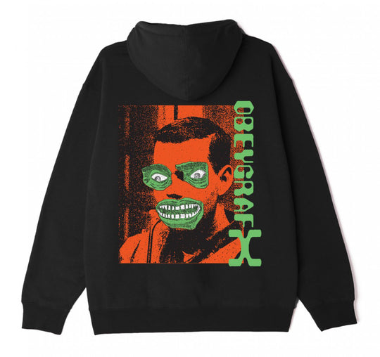  Obey Felpa Grafx Premium Hood Fleece Black Uomo Nero