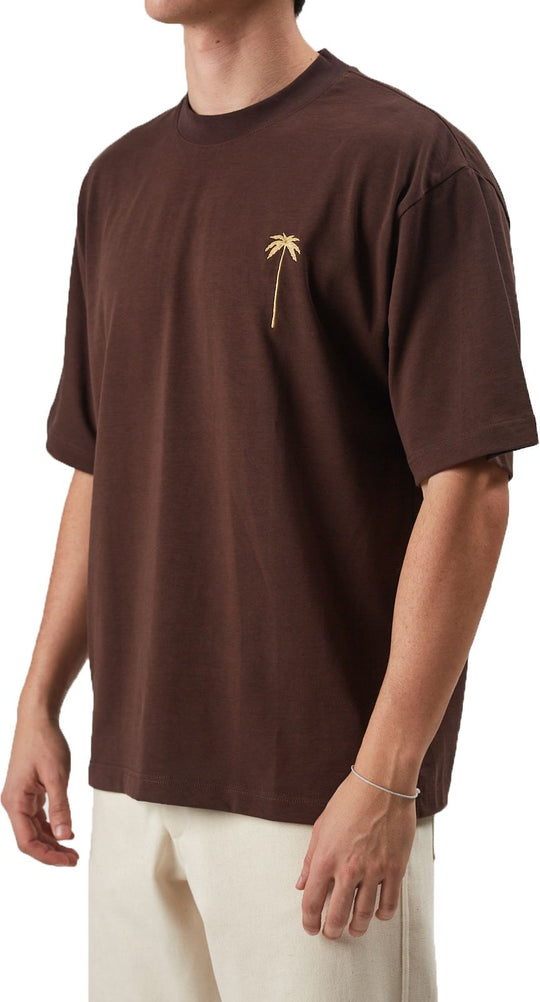  The Silted Company T-shirt Palm Tee Brown Uomo Marrone
