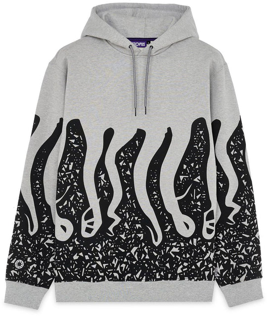  Octopus Felpa Stamp Hoodie Light Grey Uomo Grigio