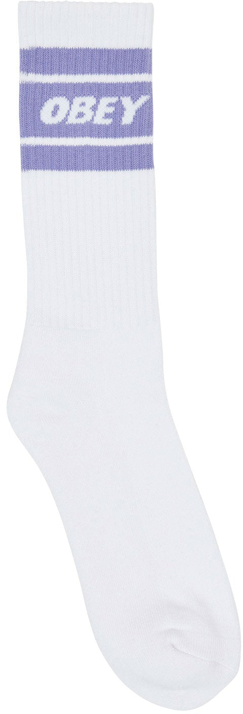  Obey Calze Cooper Ii Socks White Digital Violet Uomo Bianco