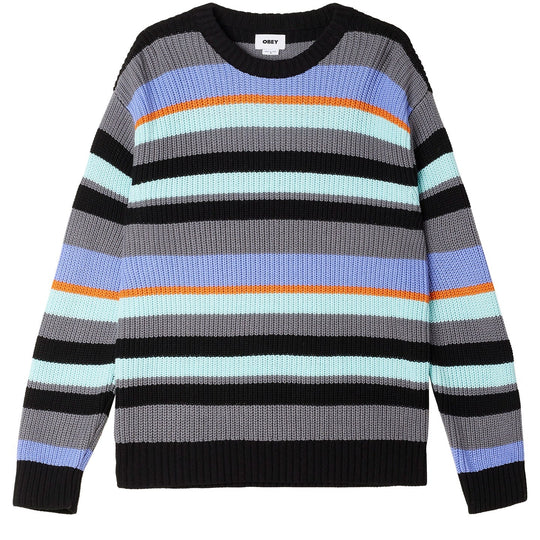  Obey Maglione Edge Crew Sweater Pewter Multi Uomo Multicolore