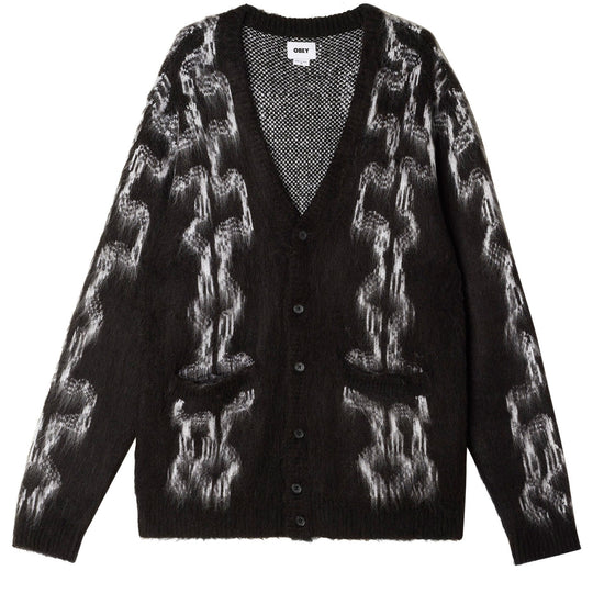  Obey Cardigan Temple Cardigan Black Multi Uomo Nero