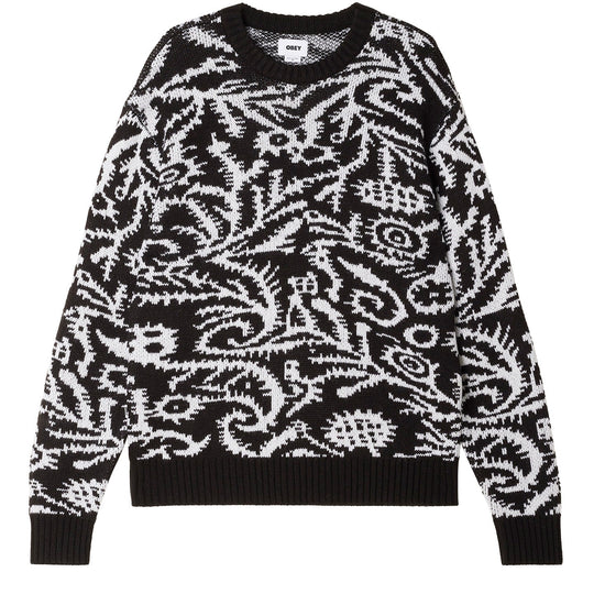  Obey Maglione Magnolia Crew Sweater Black Multi Uomo Nero