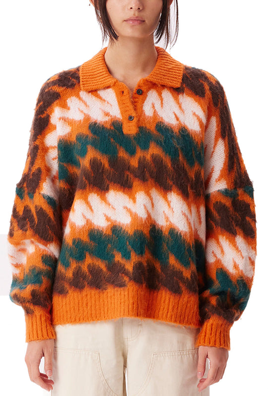  Obey Maglione Ari Sweater Orange Oxide Multi Donna Arancione
