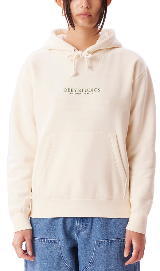  Obey Felpa Studios Hood Specialty Fleece Unbleached Multi Donna Beige