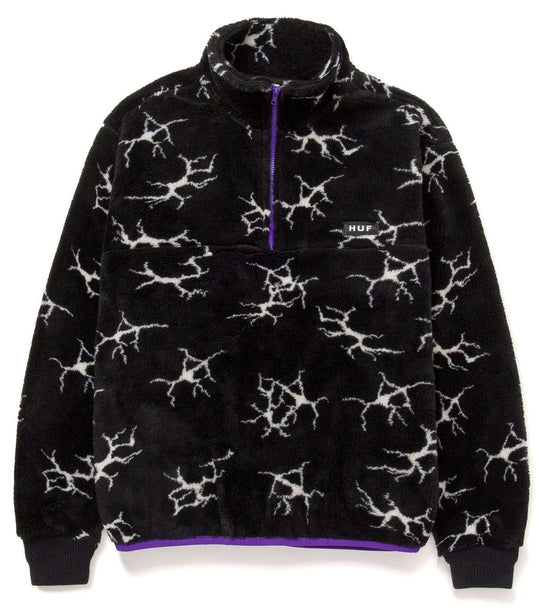  Huf Felpa Quake Sherpa 1/4 Zip Black Uomo Nero