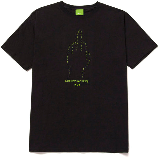  Huf T-shirt Connect Tee Dots S/s Tee Black Uomo Nero
