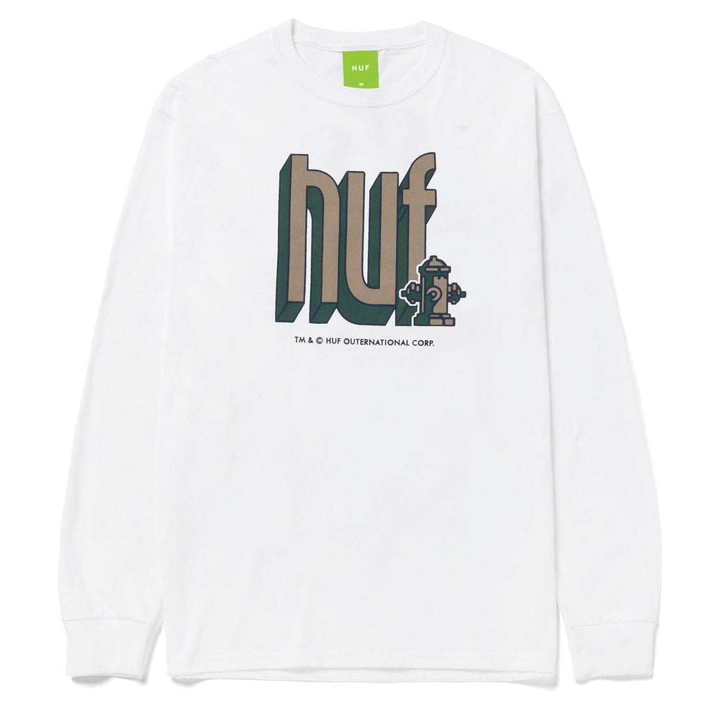  Huf T-shirt Bookend L/s Tee White Bianco Uomo - 1
